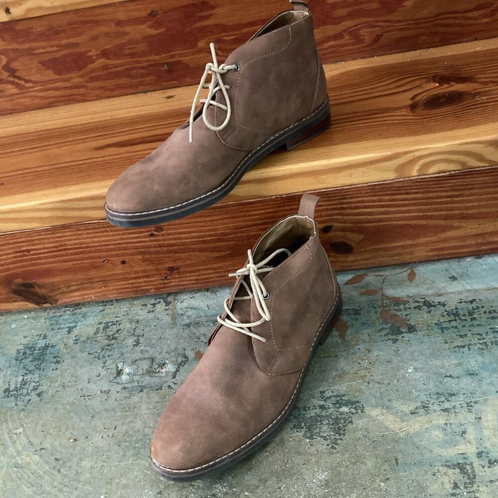 Braxton R2 Chukka Ankle Boots Faux Ribbed Suede Shoes Preppy Academia 10.5 M